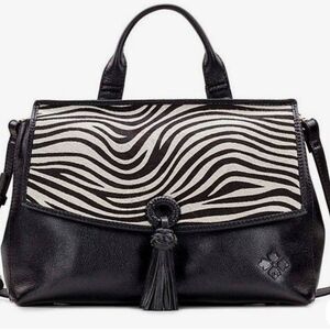 Black & White Zebra Print PATRICIA NASH SATCHEL W/STRAP